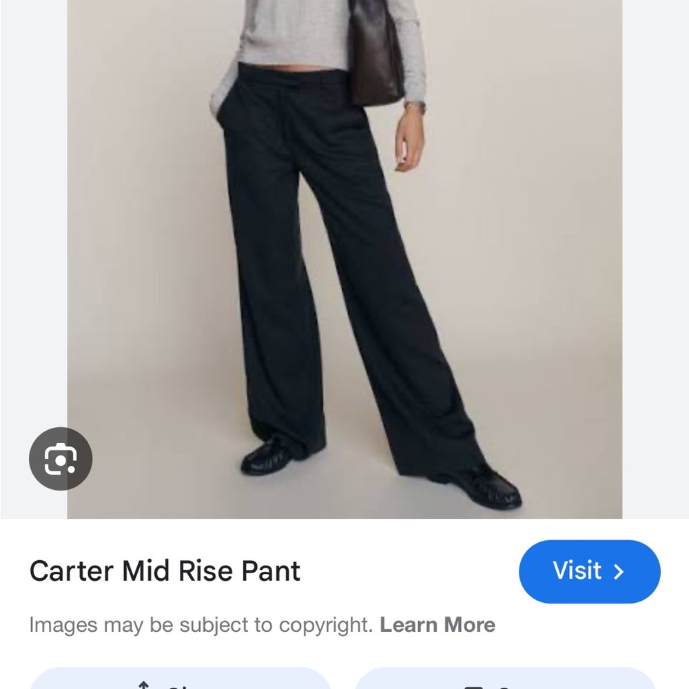 Reformation Women's Black Wide Leg Pants